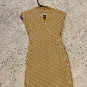 XS CACHE gold bodycon dress